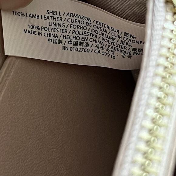 Kate Spade Amelia Slim Continental Lamb Leather Wallet in Pale Pink Zip Around - Picture 7 of 10